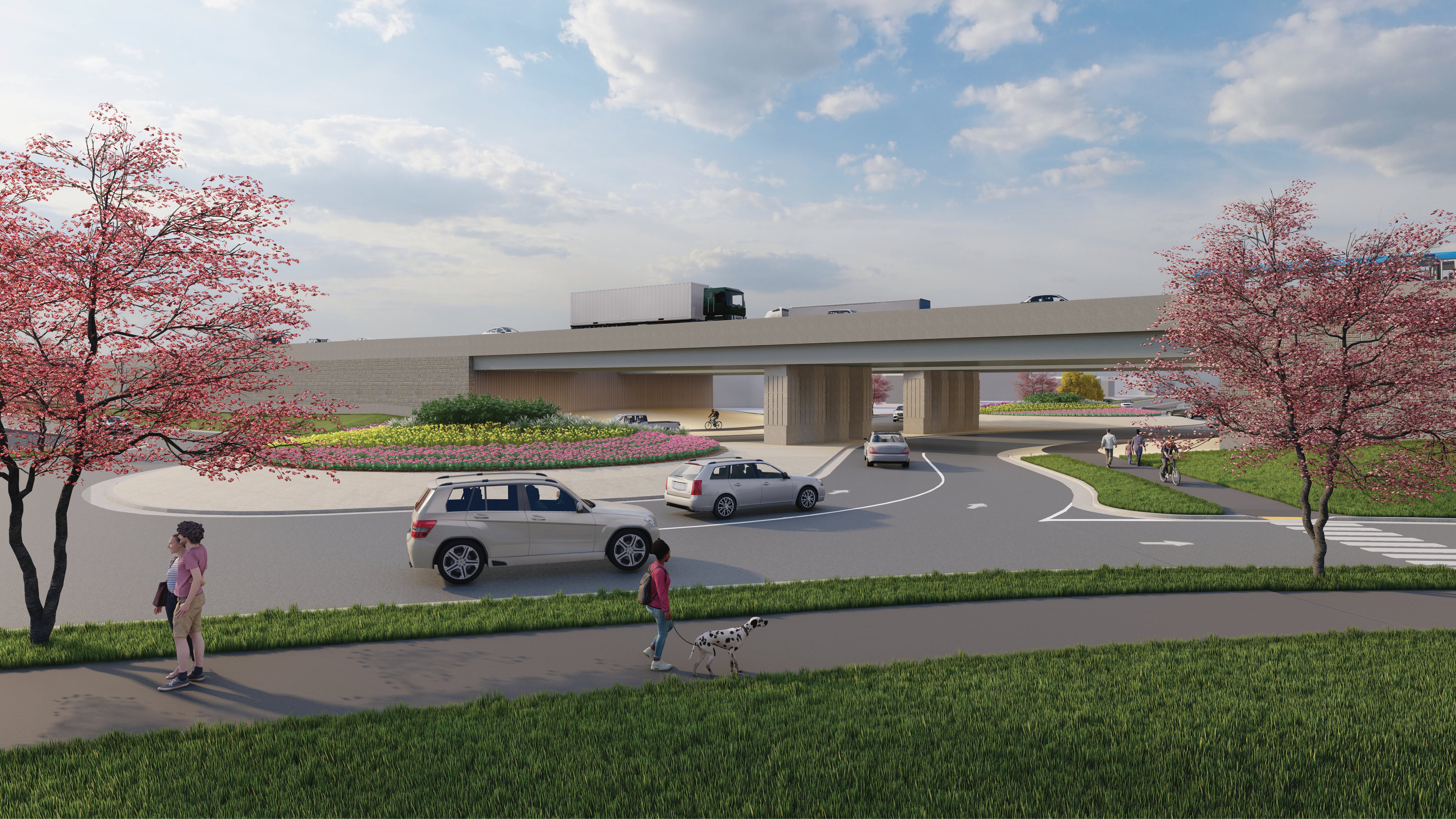 Stylized rendering of an example overpass